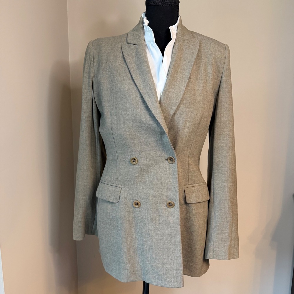 Banana Republic Double-Breasted Light Taupe Blazer